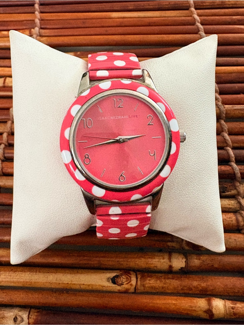 Isaac Mizrahi Pink Polka Dot Women's Watch